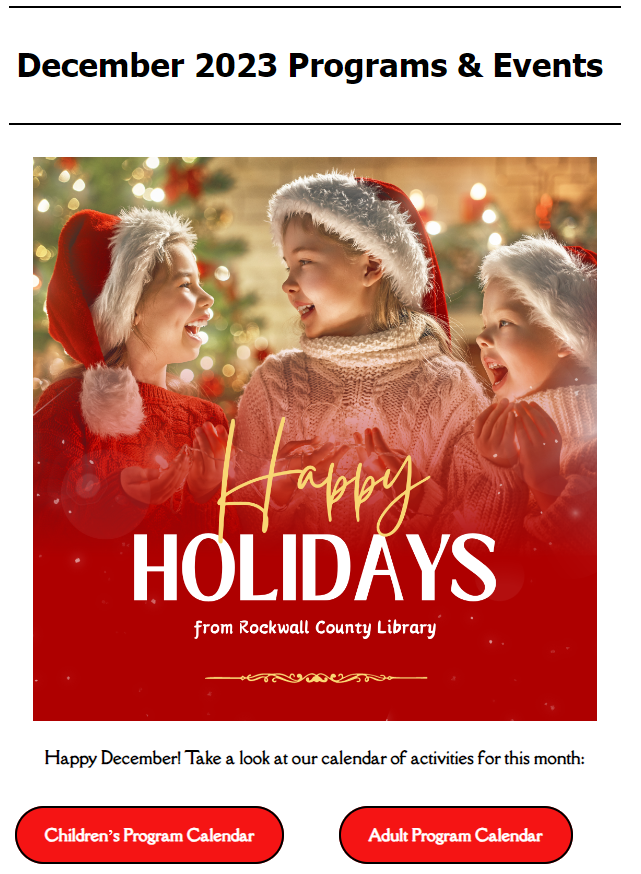 December Newsletter Snip